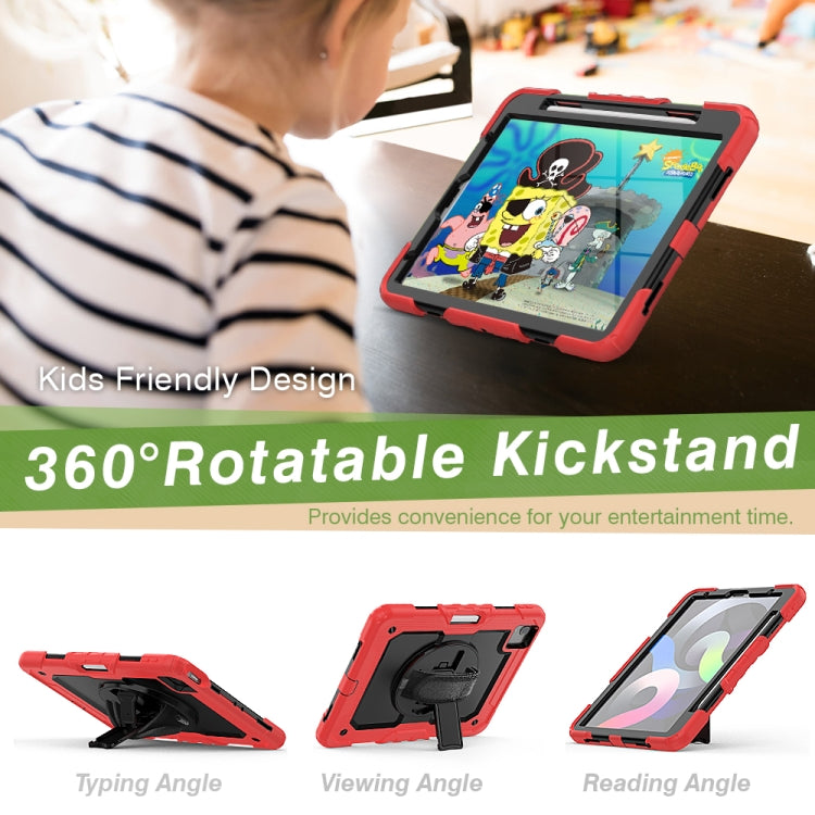 Shockproof Colorful Silicone + PC Protective Case with Holder & Shoulder Strap & Hand Strap & Pen Slot For iPad Air 2022 / 2020 10.9 (Red) - iPad Air (2022) / (2020) 10.9 Cases by buy2fix | Online Shopping UK | buy2fix
