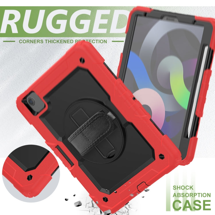 Shockproof Colorful Silicone + PC Protective Case with Holder & Shoulder Strap & Hand Strap & Pen Slot For iPad Air 2022 / 2020 10.9 (Red) - iPad Air (2022) / (2020) 10.9 Cases by buy2fix | Online Shopping UK | buy2fix