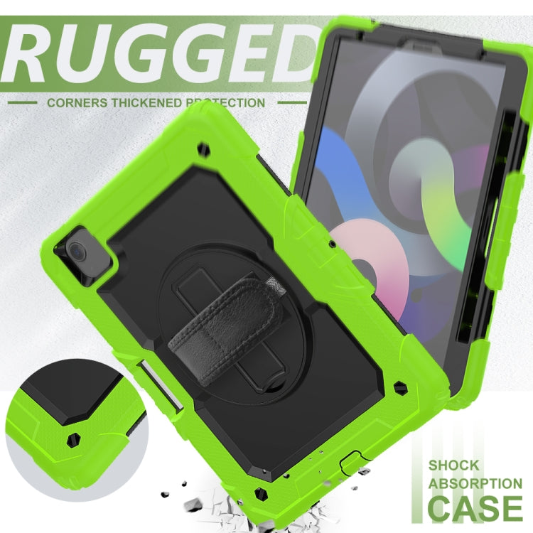 Shockproof Colorful Silicone + PC Protective Case with Holder & Shoulder Strap & Hand Strap & Pen Slot For iPad Air 2022 / 2020 10.9 (Yellow Green) - iPad Air (2022) / (2020) 10.9 Cases by buy2fix | Online Shopping UK | buy2fix