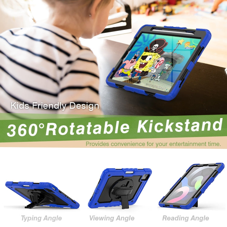 Shockproof Colorful Silicone + PC Protective Case with Holder & Shoulder Strap & Hand Strap & Pen Slot For iPad Air 2022 / 2020 10.9 (Blue) - iPad Air (2022) / (2020) 10.9 Cases by buy2fix | Online Shopping UK | buy2fix