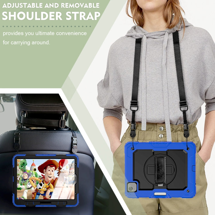 Shockproof Colorful Silicone + PC Protective Case with Holder & Shoulder Strap & Hand Strap & Pen Slot For iPad Air 2022 / 2020 10.9 (Blue) - iPad Air (2022) / (2020) 10.9 Cases by buy2fix | Online Shopping UK | buy2fix