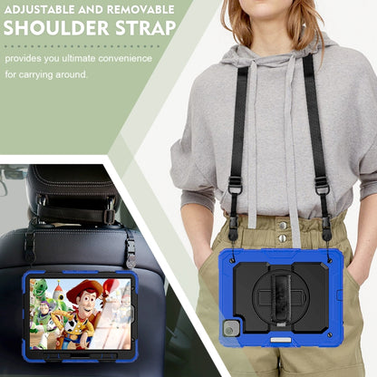 Shockproof Colorful Silicone + PC Protective Case with Holder & Shoulder Strap & Hand Strap & Pen Slot For iPad Air 2022 / 2020 10.9 (Blue) - iPad Air (2022) / (2020) 10.9 Cases by buy2fix | Online Shopping UK | buy2fix