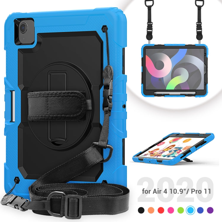 Shockproof Colorful Silicone + PC Protective Case with Holder & Shoulder Strap & Hand Strap & Pen Slot For iPad Air 2022 / 2020 10.9 (Light Blue) - iPad Air (2022) / (2020) 10.9 Cases by buy2fix | Online Shopping UK | buy2fix
