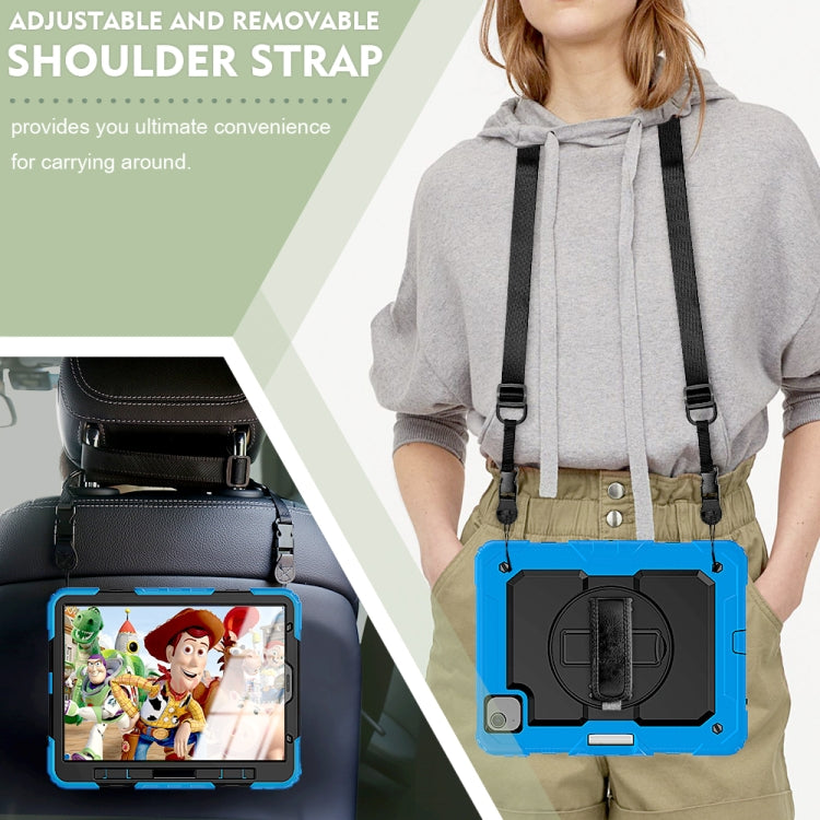 Shockproof Colorful Silicone + PC Protective Case with Holder & Shoulder Strap & Hand Strap & Pen Slot For iPad Air 2022 / 2020 10.9 (Light Blue) - iPad Air (2022) / (2020) 10.9 Cases by buy2fix | Online Shopping UK | buy2fix