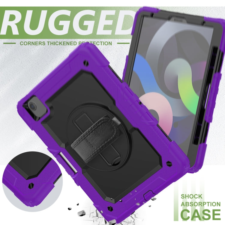 Shockproof Colorful Silicone + PC Protective Case with Holder & Shoulder Strap & Hand Strap & Pen Slot For iPad Air 2022 / 2020 10.9 (Purple) - iPad Air (2022) / (2020) 10.9 Cases by buy2fix | Online Shopping UK | buy2fix