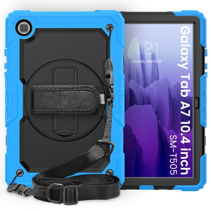 For Samsung Galaxy Tab A7 (2020) T500/T505 Shockproof Colorful Silicone + PC Protective Case with Holder & Shoulder Strap & Hand Strap & Pen Slot(Light Blue) - Other Galaxy Tab PC by buy2fix | Online Shopping UK | buy2fix