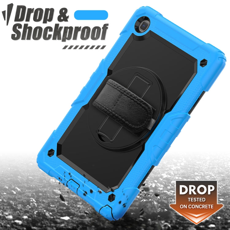 For Samsung Galaxy Tab A7 (2020) T500/T505 Shockproof Colorful Silicone + PC Protective Case with Holder & Shoulder Strap & Hand Strap & Pen Slot(Light Blue) - Other Galaxy Tab PC by buy2fix | Online Shopping UK | buy2fix