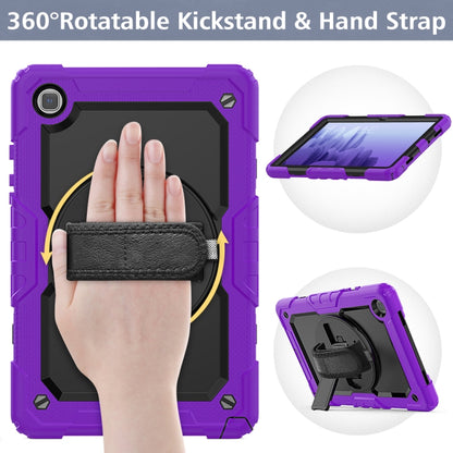 For Samsung Galaxy Tab A7 (2020) T500/T505 Shockproof Colorful Silicone + PC Protective Case with Holder & Shoulder Strap & Hand Strap & Pen Slot(Purple) - Other Galaxy Tab PC by buy2fix | Online Shopping UK | buy2fix