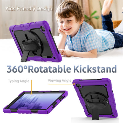For Samsung Galaxy Tab A7 (2020) T500/T505 Shockproof Colorful Silicone + PC Protective Case with Holder & Shoulder Strap & Hand Strap & Pen Slot(Purple) - Other Galaxy Tab PC by buy2fix | Online Shopping UK | buy2fix
