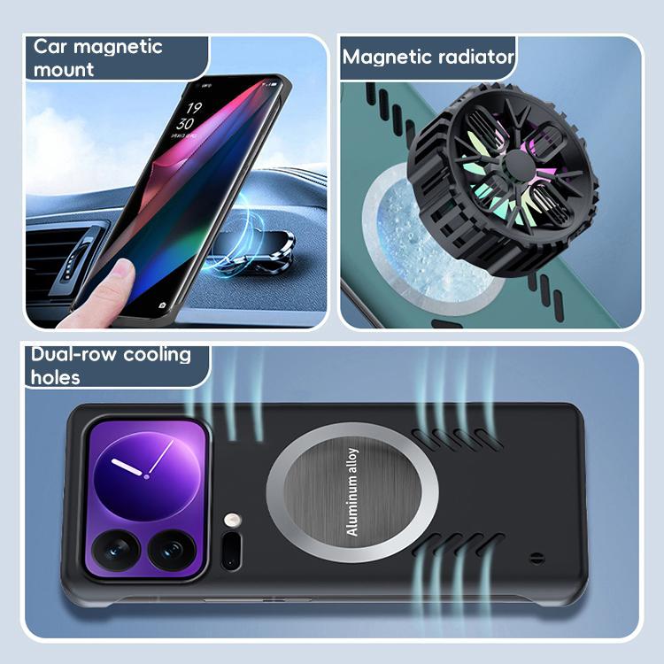 For Xiaomi 17 Pro Max All-inclusive Lens Frameless Graphene Cooling Phone Case(Navy Blue) - 17 Pro Max Cases by buy2fix | Online Shopping UK | buy2fix