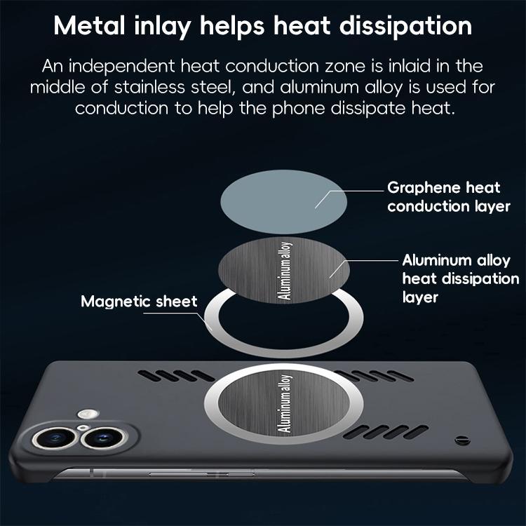 For iPhone 17 All-inclusive Lens Frameless Graphene Cooling Phone Case(Navy Blue) - iPhone 17 Cases by buy2fix | Online Shopping UK | buy2fix