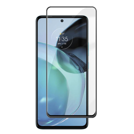 For Motorola Moto G72 Kalebol High-Aluminum Screen-Printed Full-Coverage Anti-Fingerprint Black-Bordered HD Tempered Glass Film