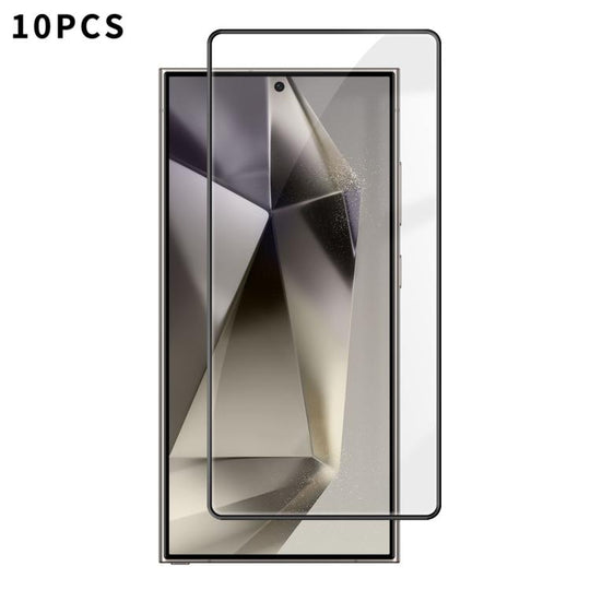 For Samsung Galaxy S24 Ultra 5G 10pcs Kalebol High-Aluminum Screen-Printed Full-Coverage Anti-Fingerprint Black-Bordered HD Tempered Glass Film