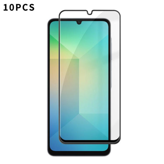 For Galaxy A06 4G / 5G 10pcs Kalebol High-Aluminum Screen-Printed Full-Coverage Anti-Fingerprint Black-Bordered HD Tempered Glass Film