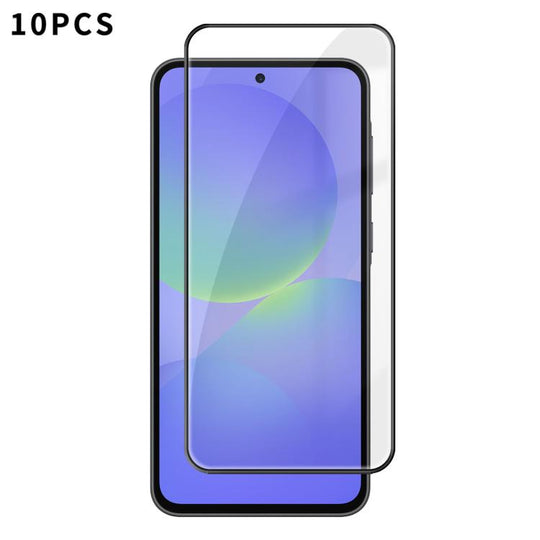 For Galaxy A36 5G 10pcs Kalebol High-Aluminum Screen-Printed Full-Coverage Anti-Fingerprint Black-Bordered HD Tempered Glass Film