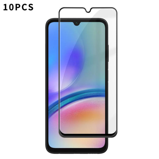 For Galaxy A05s 10pcs Kalebol High-Aluminum Screen-Printed Full-Coverage Anti-Fingerprint Black-Bordered HD Tempered Glass Film