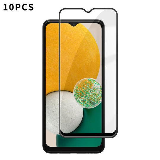 For Galaxy A13 5G 10pcs Kalebol High-Aluminum Screen-Printed Full-Coverage Anti-Fingerprint Black-Bordered HD Tempered Glass Film