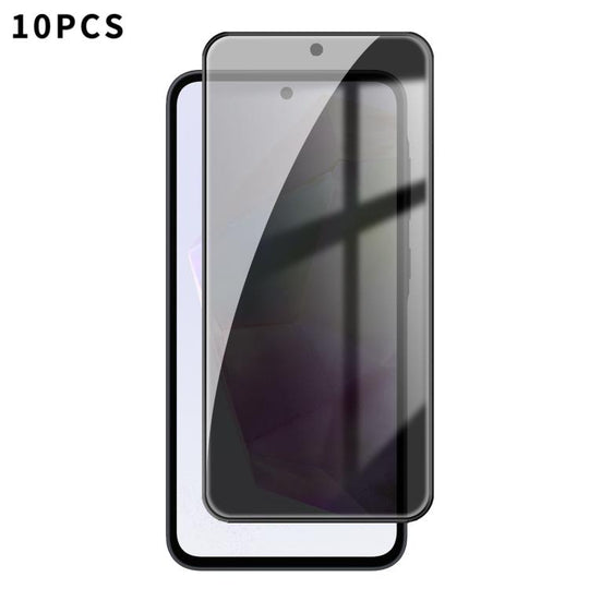 For Galaxy A35 5G 10pcs Kalebol High-Aluminum Screen-Printed Full-Coverage Black-Border Privacy Tempered Glass Film