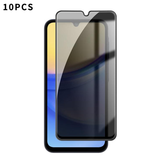 For Galaxy A15 10pcs Kalebol High-Aluminum Screen-Printed Full-Coverage Black-Border Privacy Tempered Glass Film