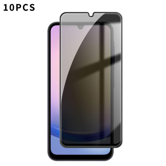 For Galaxy A25 5G 10pcs Kalebol High-Aluminum Screen-Printed Full-Coverage Black-Border Privacy Tempered Glass Film