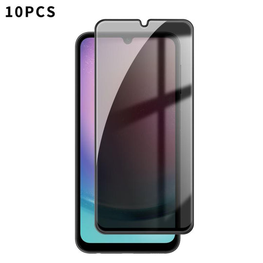 For Galaxy A24 4G 10pcs Kalebol High-Aluminum Screen-Printed Full-Coverage Black-Border Privacy Tempered Glass Film
