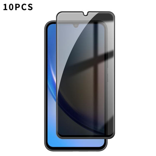For Galaxy A34 5G 10pcs Kalebol High-Aluminum Screen-Printed Full-Coverage Black-Border Privacy Tempered Glass Film