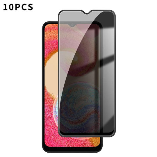 For Galaxy A04e 10pcs Kalebol High-Aluminum Screen-Printed Full-Coverage Black-Border Privacy Tempered Glass Film