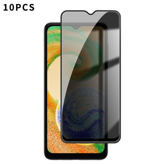 For Galaxy A04s 10pcs Kalebol High-Aluminum Screen-Printed Full-Coverage Black-Border Privacy Tempered Glass Film