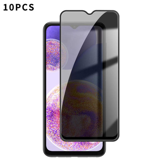 For Galaxy A23 4G 10pcs Kalebol High-Aluminum Screen-Printed Full-Coverage Black-Border Privacy Tempered Glass Film