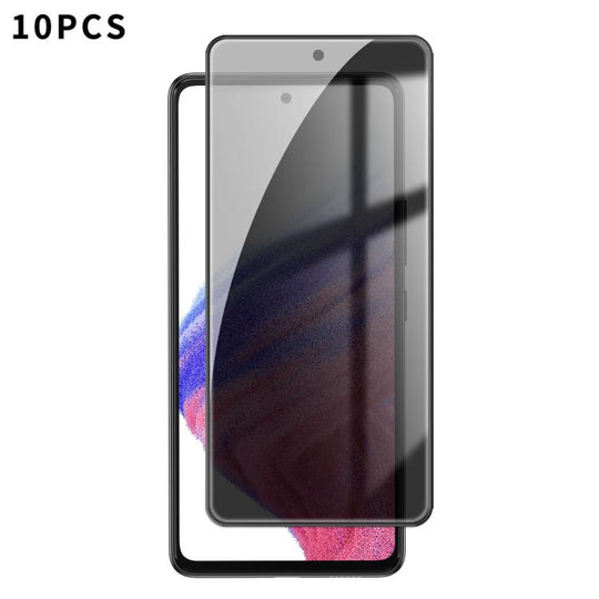 For Galaxy A53 5G 10pcs Kalebol High-Aluminum Screen-Printed Full-Coverage Black-Border Privacy Tempered Glass Film