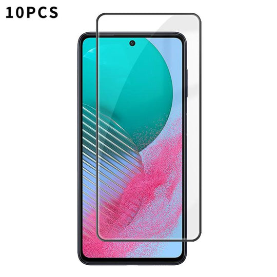 For Galaxy M54 5G 10pcs Kalebol High-Aluminum Screen-Printed Full-Coverage Anti-Fingerprint Black-Bordered HD Tempered Glass Film