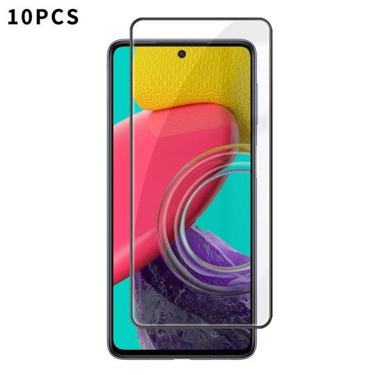For Galaxy M53 5G 10pcs Kalebol High-Aluminum Screen-Printed Full-Coverage Anti-Fingerprint Black-Bordered HD Tempered Glass Film