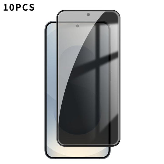 For Samsung Galaxy S25+ 5G 10pcs Kalebol High-Aluminum Screen-Printed Full-Coverage Black-Border Privacy Tempered Glass Film