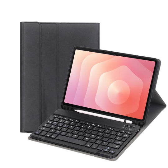 For Samsung Galaxy Tab S11 Candy Color TPU Bluetooth Keyboard Leather Tablet Case with Pen Holder(Black)