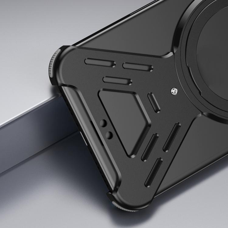 For iPhone 17 Pro Armor 360 Holder Frameless Alloy MagSafe Phone Case(Space Gray) - iPhone 17 Pro Cases by buy2fix | Online Shopping UK | buy2fix