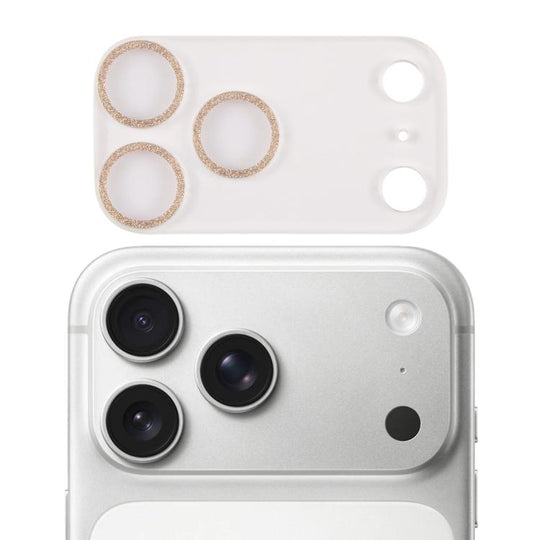 For iPhone 17 Pro Max Glitter Ring Tempered Glass Camera Lens Film(Gold)