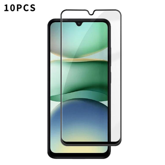 For Redmi A5 4G 171.7mm EU 10pcs Kalebol High-Aluminum Screen-Printed Full-Coverage Anti-Fingerprint Black-Bordered HD Tempered Glass Film