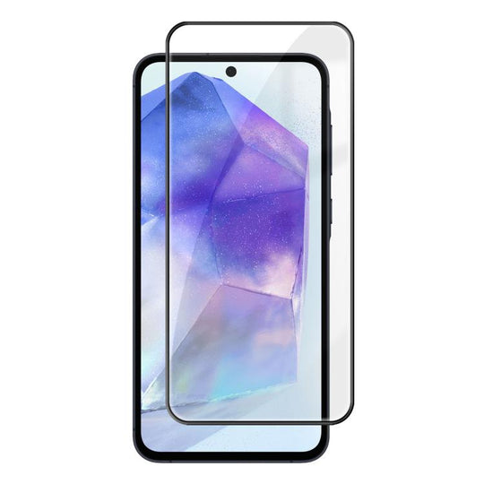 For Galaxy A55 5G Kalebol High-Aluminum Screen-Printed Full-Coverage Anti-Fingerprint Black-Bordered HD Tempered Glass Film