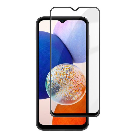 For Galaxy A14 5G Kalebol High-Aluminum Screen-Printed Full-Coverage Anti-Fingerprint Black-Bordered HD Tempered Glass Film