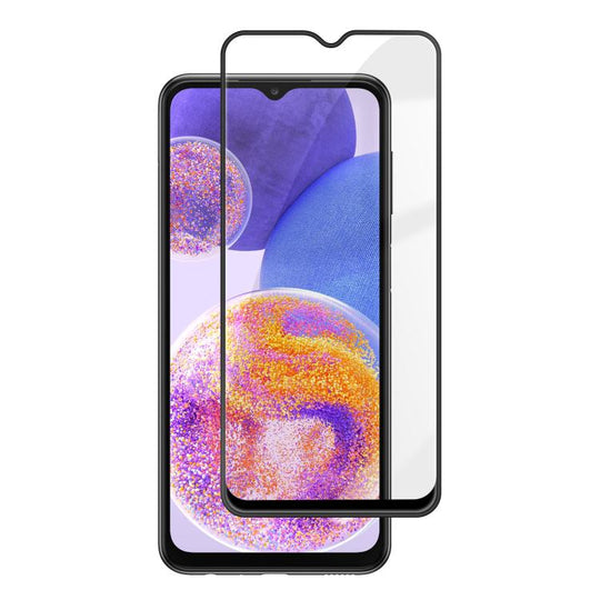 For Galaxy A23 4G Kalebol High-Aluminum Screen-Printed Full-Coverage Anti-Fingerprint Black-Bordered HD Tempered Glass Film