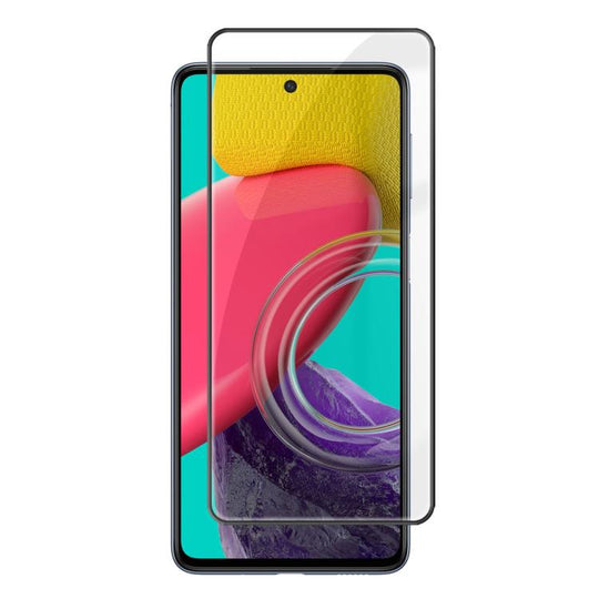For Galaxy M53 5G Kalebol High-Aluminum Screen-Printed Full-Coverage Anti-Fingerprint Black-Bordered HD Tempered Glass Film