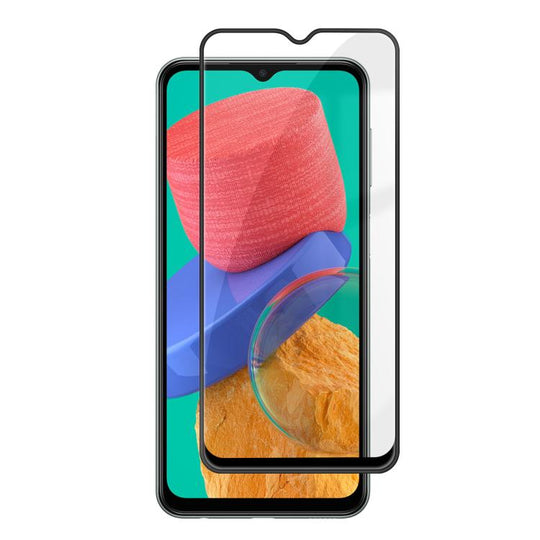 For Galaxy M33 5G Kalebol High-Aluminum Screen-Printed Full-Coverage Anti-Fingerprint Black-Bordered HD Tempered Glass Film