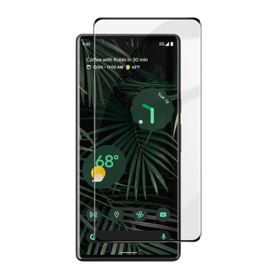 For Google Pixel 6 Pro Kalebol Curved High-Aluminum Screen-Printed Full-Coverage Anti-Fingerprint Black-Bordered HD Tempered Glass Film