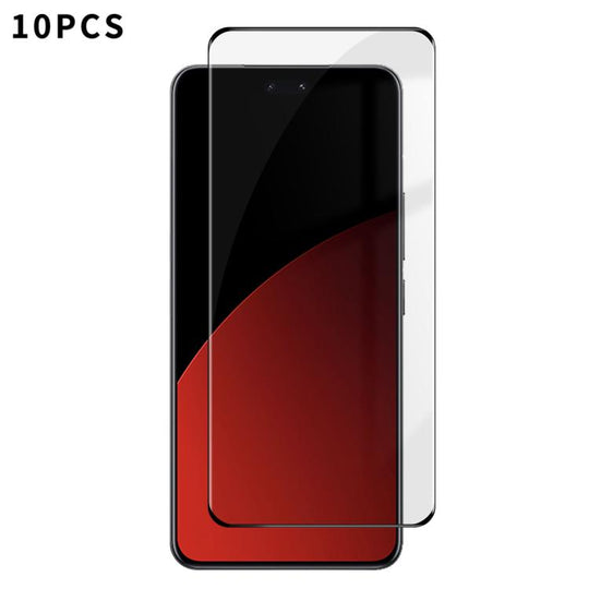 For Xiaomi Civi 4 Pro 10pcs Kalebol Curved High-Aluminum Screen-Printed Full-Coverage Anti-Fingerprint Black-Bordered HD Tempered Glass Film