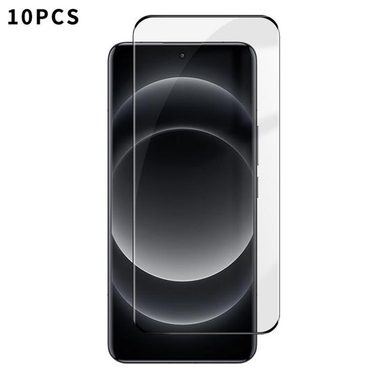 For Xiaomi 14 Ultra 10pcs Kalebol Curved High-Aluminum Screen-Printed Full-Coverage Anti-Fingerprint Black-Bordered HD Tempered Glass Film