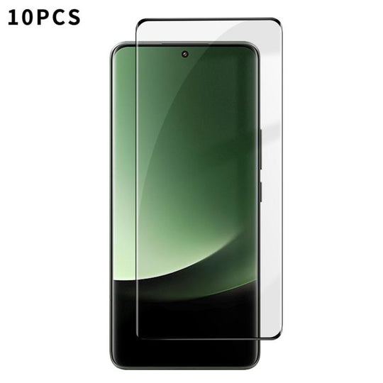 For Xiaomi 13 Ultra 10pcs Kalebol Curved High-Aluminum Screen-Printed Full-Coverage Anti-Fingerprint Black-Bordered HD Tempered Glass Film
