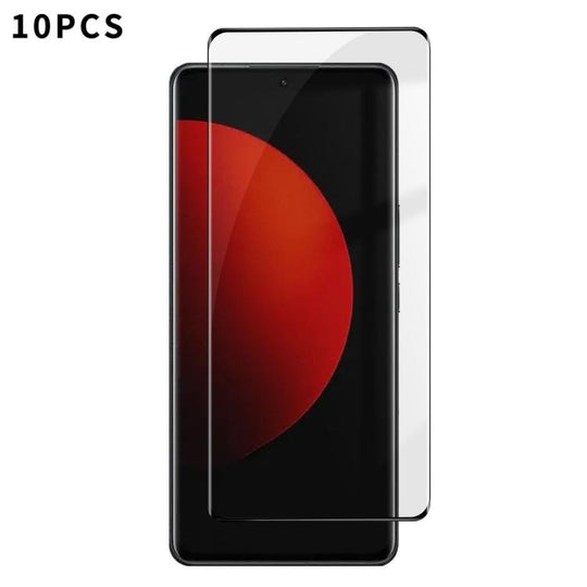 For Xiaomi 12S Ultra 10pcs Kalebol Curved High-Aluminum Screen-Printed Full-Coverage Anti-Fingerprint Black-Bordered HD Tempered Glass Film