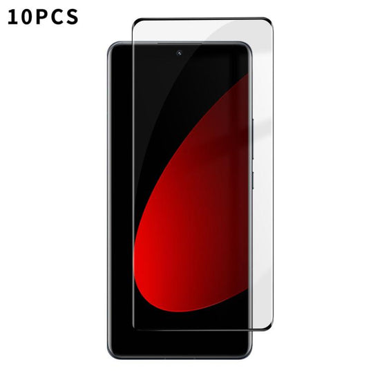 For Xiaomi 12S 10pcs Kalebol Curved High-Aluminum Screen-Printed Full-Coverage Anti-Fingerprint Black-Bordered HD Tempered Glass Film