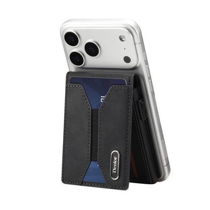 Denior V20 Skin Elastic MagSafe Card Box(Black) - Adhesive Card Holders by Denior | Online Shopping UK | buy2fix