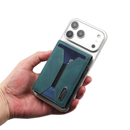 Denior V20 Skin Elastic MagSafe Card Box(Blue) - Adhesive Card Holders by Denior | Online Shopping UK | buy2fix